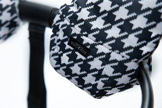 Hand Muff - Black and Cream Houndstooth