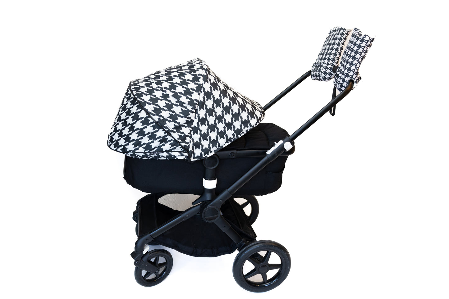 Hand Muff - Black and Cream Houndstooth