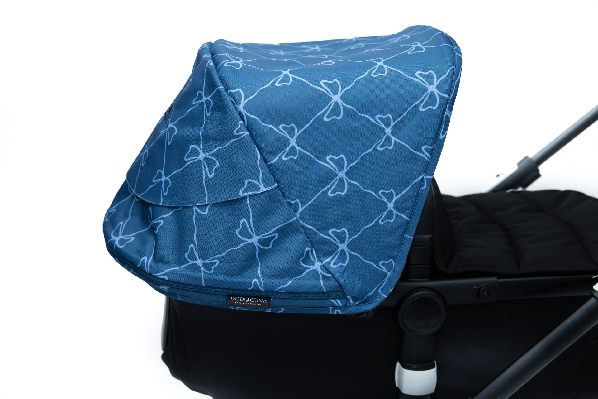 Blue Ribbon Pattern Stroller Hood