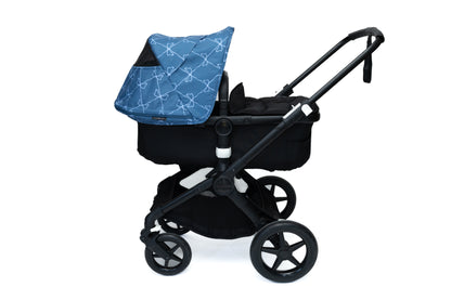 Stroller Hood - Blue Ribbon Pattern