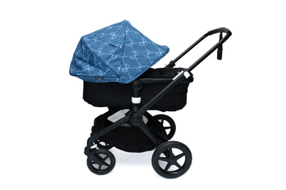 Stroller Hood - Blue Ribbon Pattern