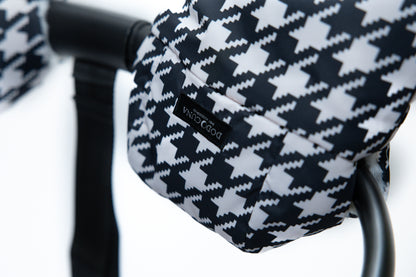 Hand Muff - Black and Cream Houndstooth