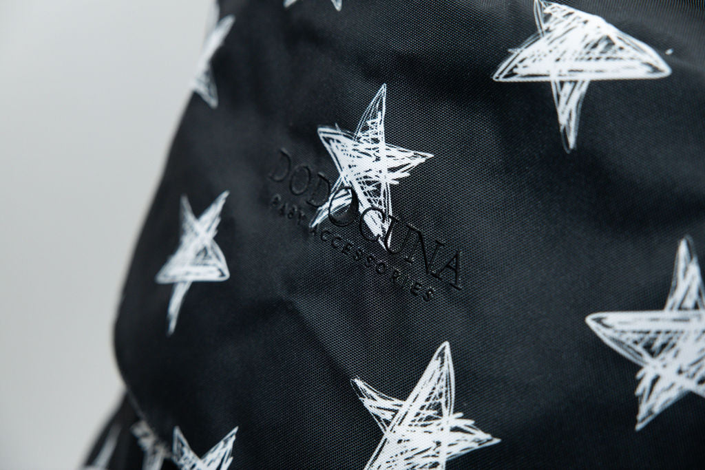 Stroller Hood - Black and White Stars