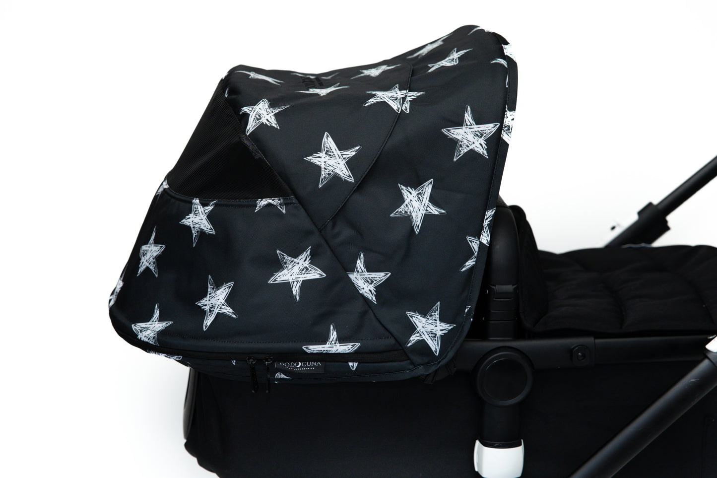 Stroller Hood - Black and White Stars