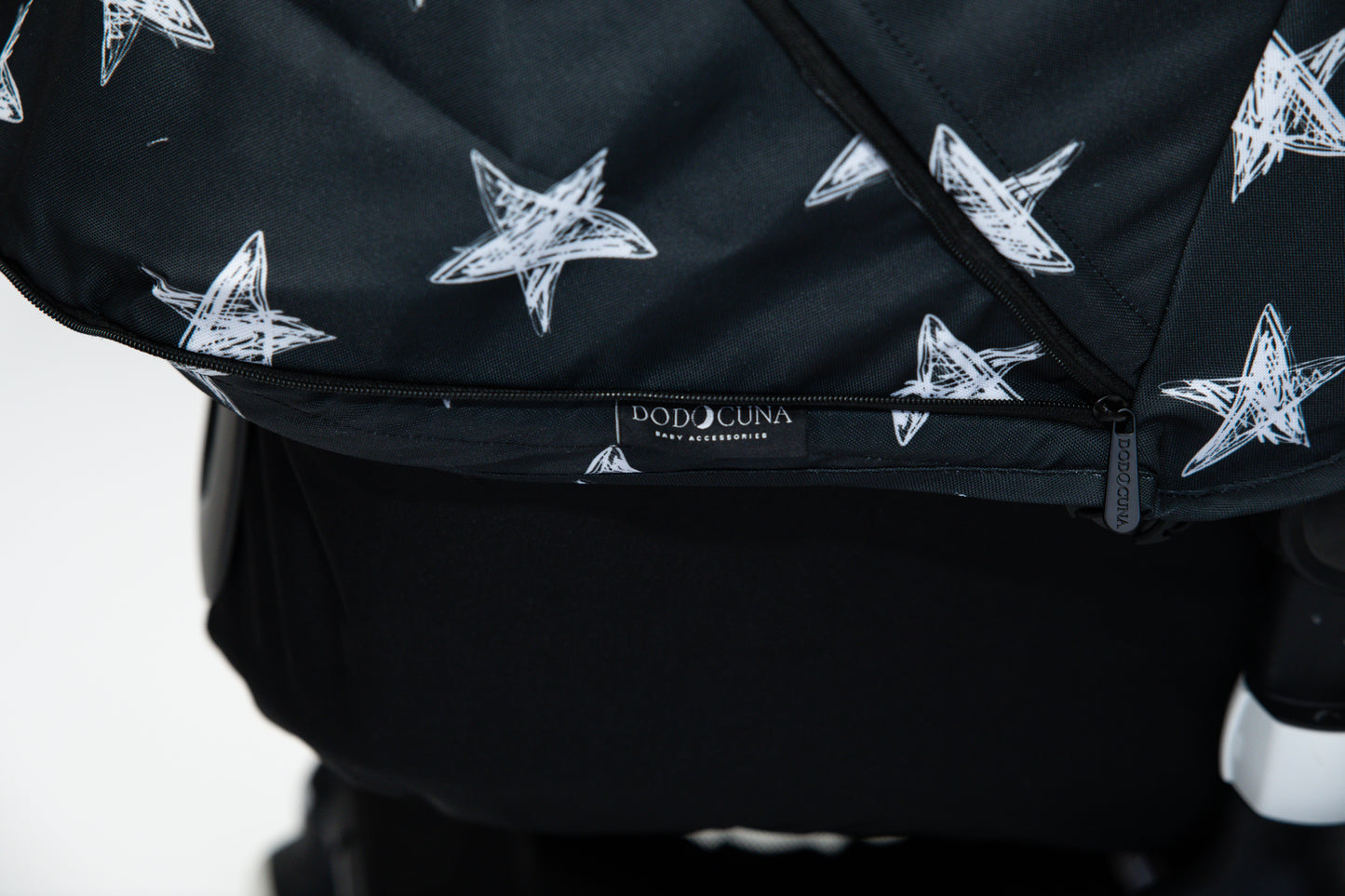 Stroller Hood - Black and White Stars