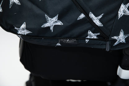 Stroller Hood - Black and White Stars