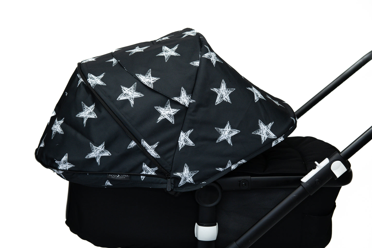Stroller Hood - Black and White Stars