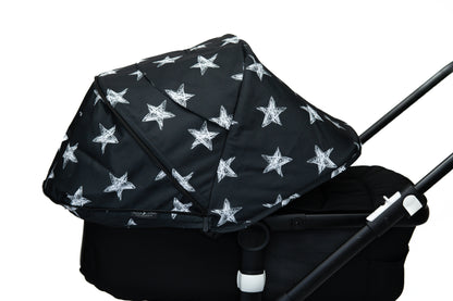 Stroller Hood - Black and White Stars