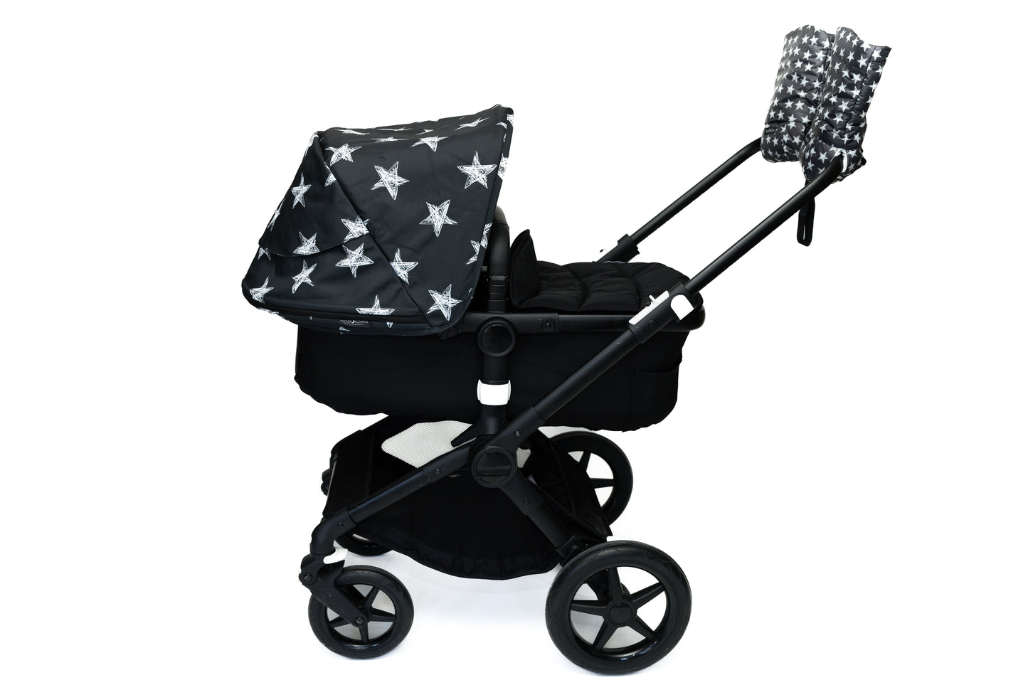 Stroller Hood - Black and White Stars