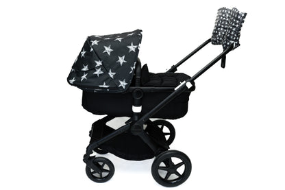Stroller Hood - Black and White Stars